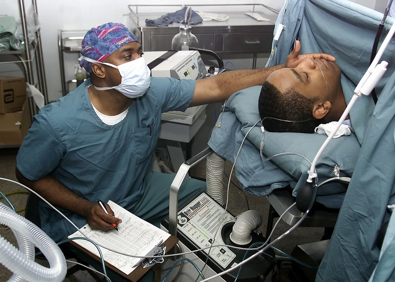 Anesthesia monitoring equipment in an operating room