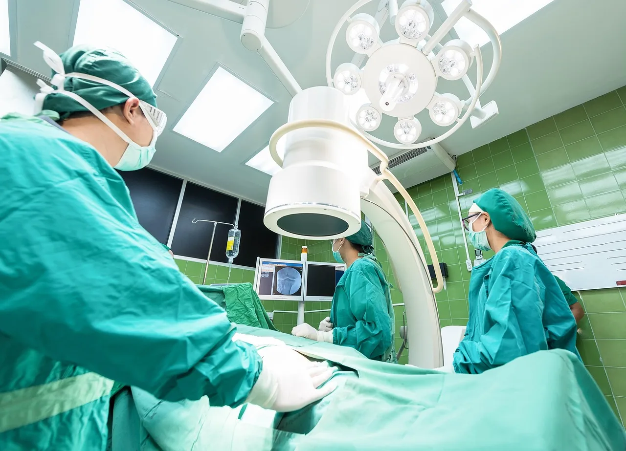 Surgical team performing a procedure in an operating room
